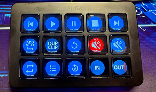 FIFINE controller configured with TVGI Playout controls
